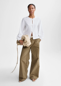 Maud Linen Top White Bluser