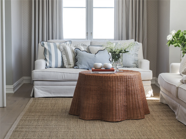 Poppy Cushion Cover Dusty Blue Puter