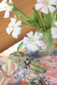 Table Cloth Linen 140x300 cm Blue Floral Interiør