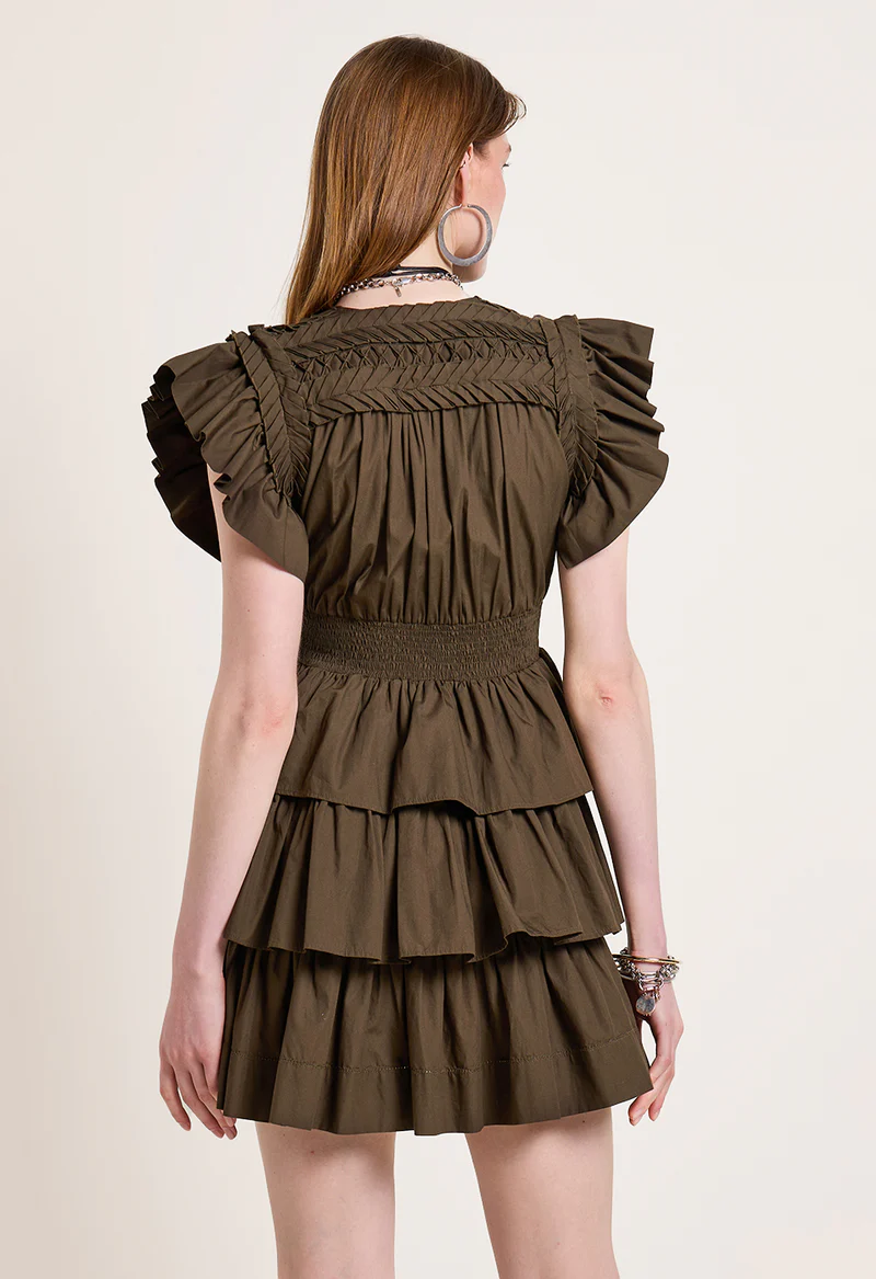 Aurora Mini Dress Olive Green Kjoler