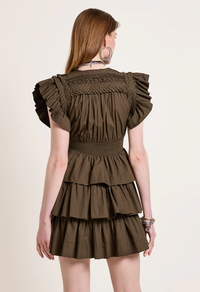 Aurora Mini Dress Olive Green Kjoler