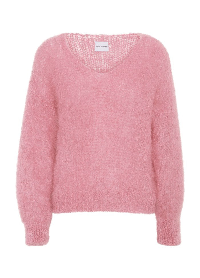 Milana LS Mohair Knit Soft Berry Gensere