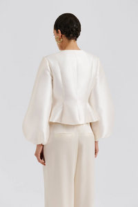 Vendela Balloon Sleeve Blouse Ivory Bluser