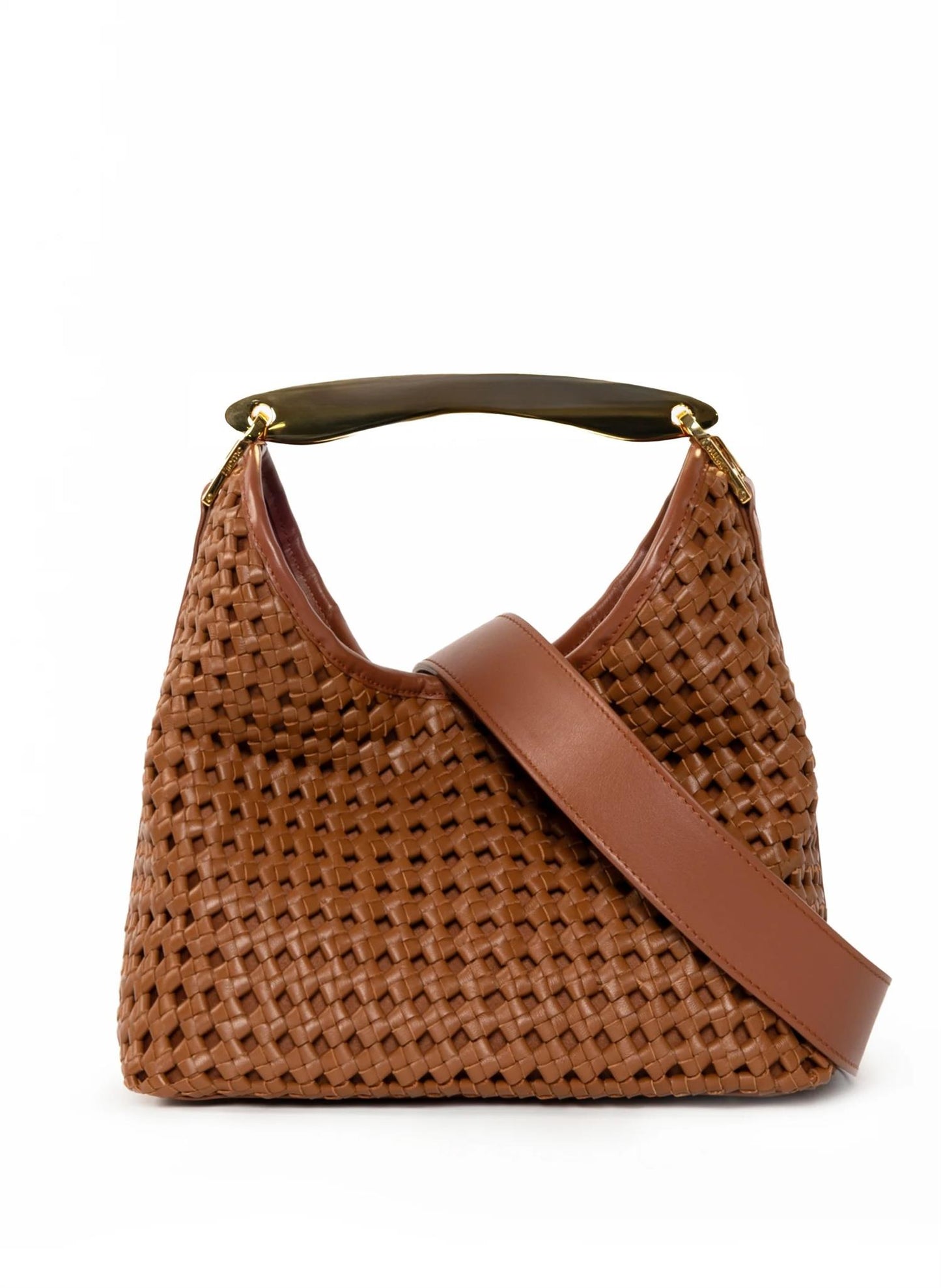 Boomerang Woven Leather Cognac Vesker