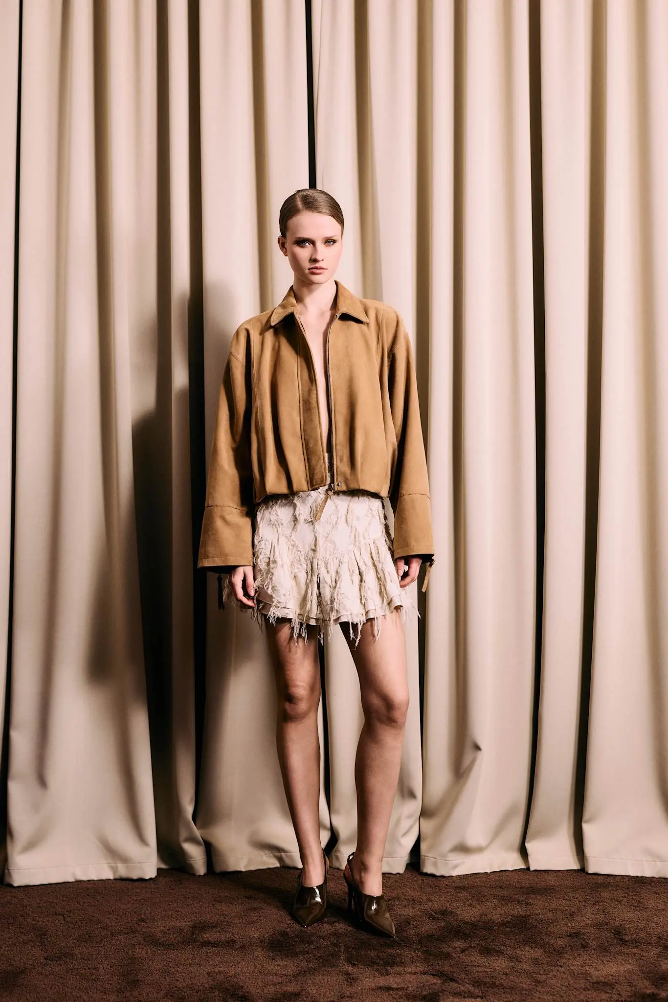 Posy Fray Skirt Raw Beige Skjørt