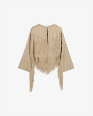 Eva Fringe Jacket Sparkling Champagne Yttertøy