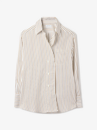 Fluid Stripe Shirt Cream White Bluser