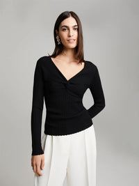 Polly Knit Black Gensere