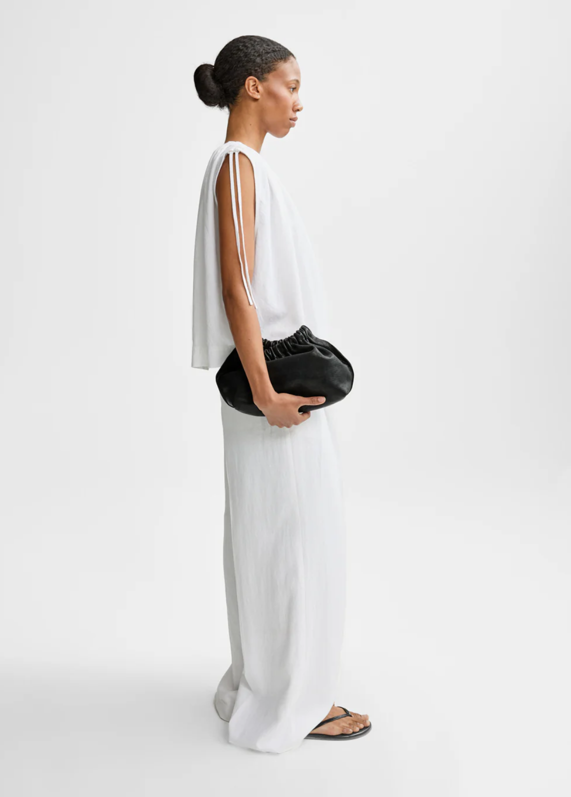 Gali Linen Top White Bluser