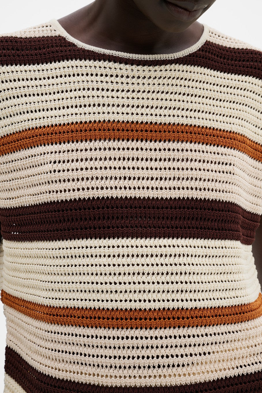 Louelle Multi Colored Knitted Top Multi Rust T-skjorter