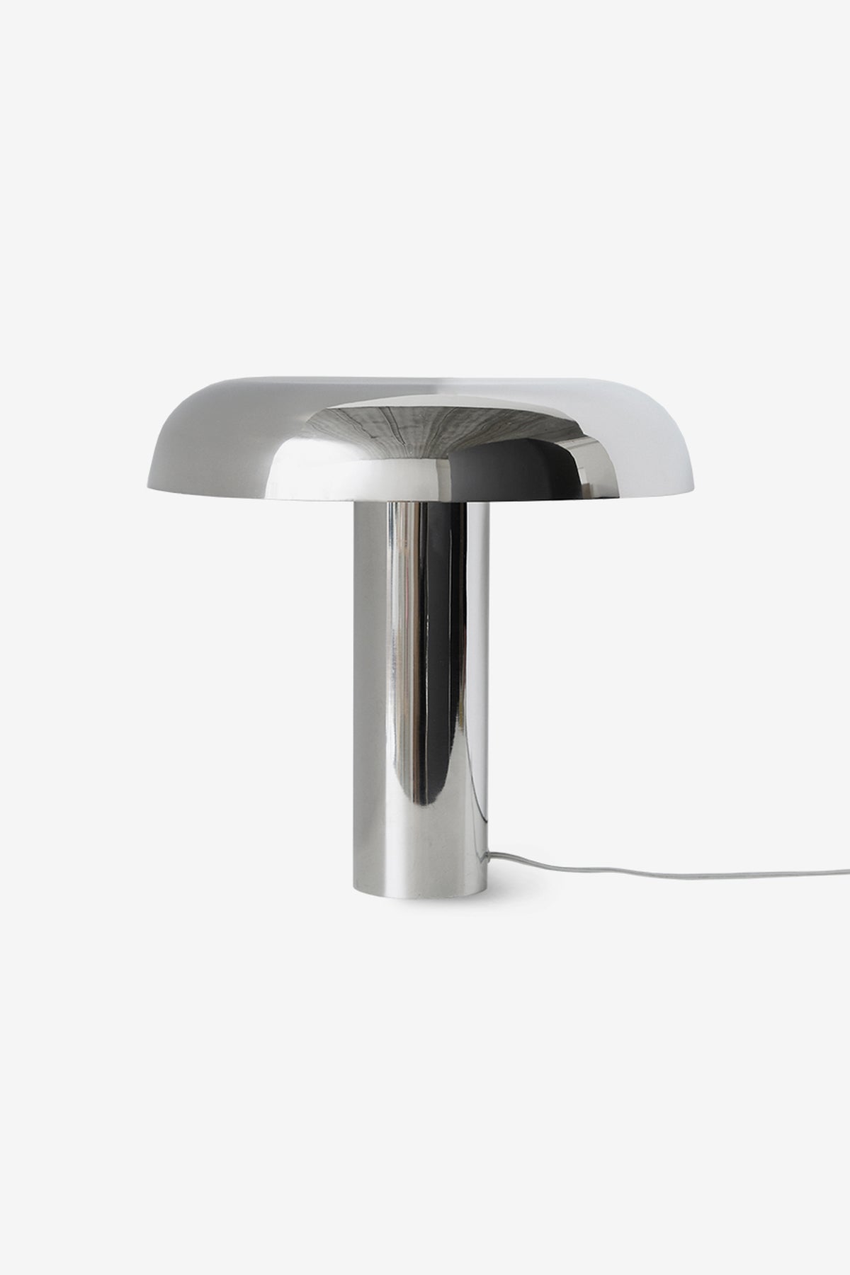 Mushroom table lamp, chrome