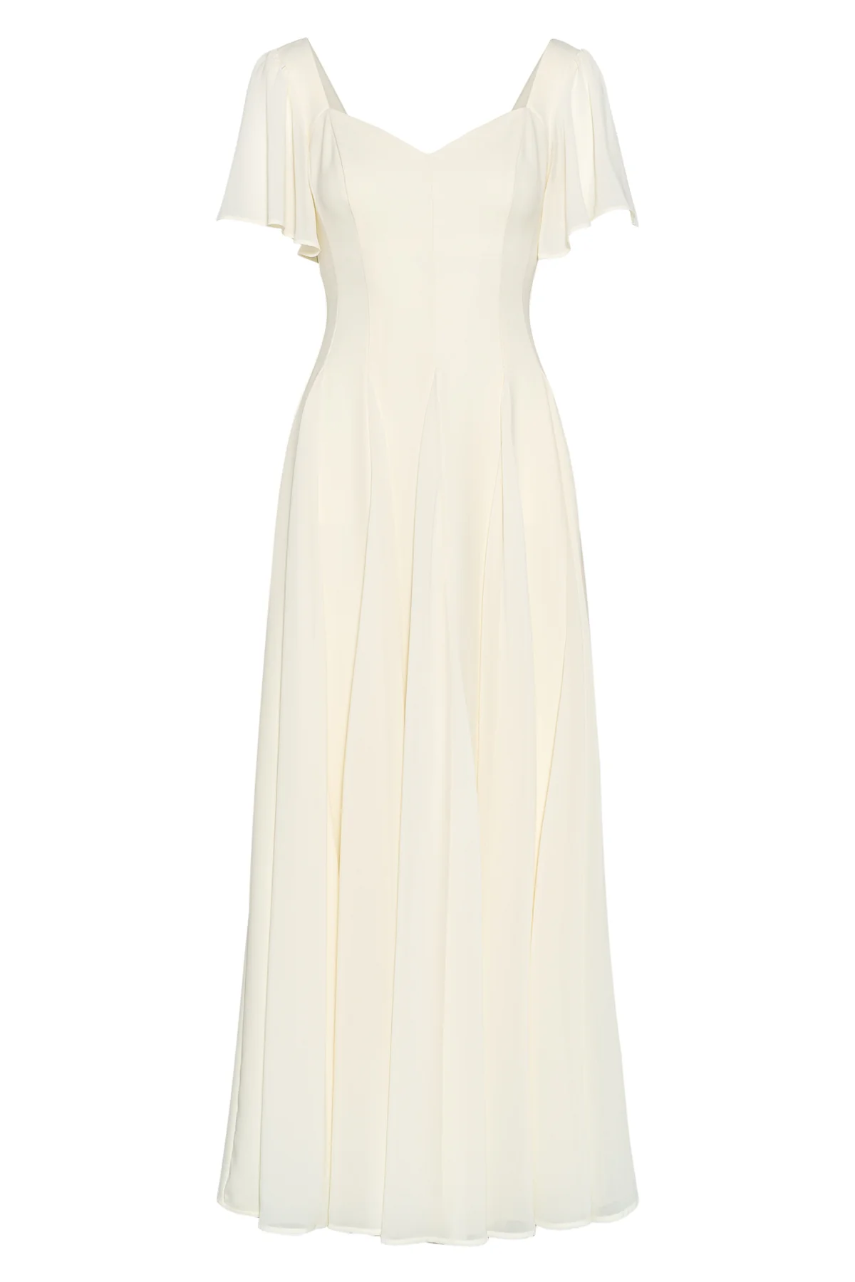 Kjoler | Alette Maxi Dress Flutter Sleeve Ivory