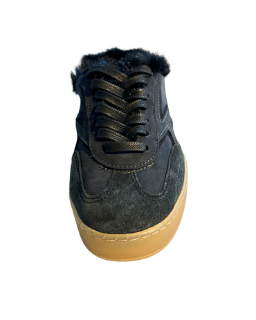 Club Mule Deluxe Faux Fur Total Black Sko