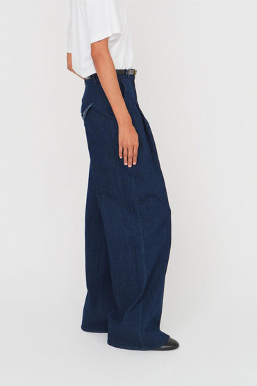 Merci Wide Pants Dark Denim Bukser