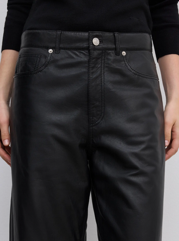 Baggy Leather 5 Pkt Black Bukser
