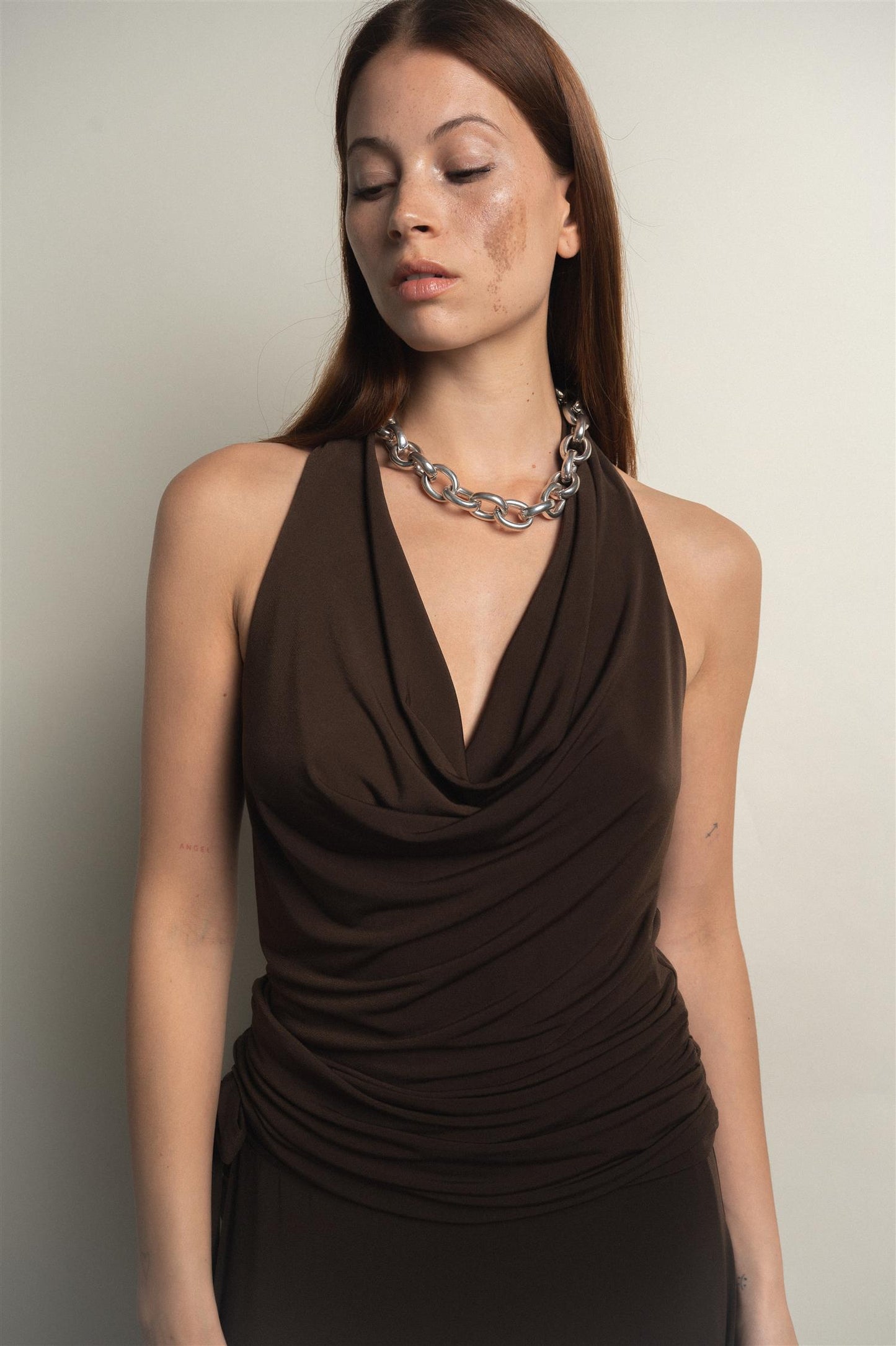 Soleil Top Mocha Bluser