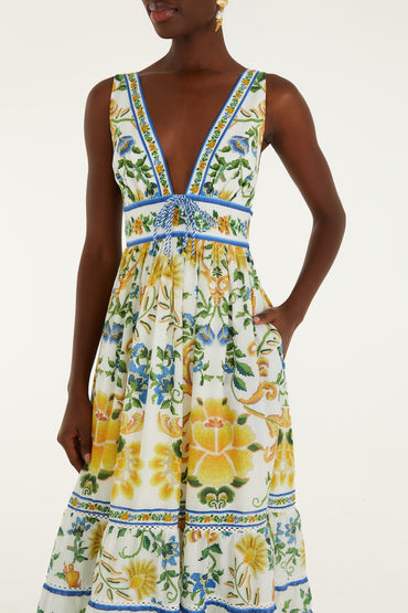 Kjoler | Emily Floral Tapestry - Off-white