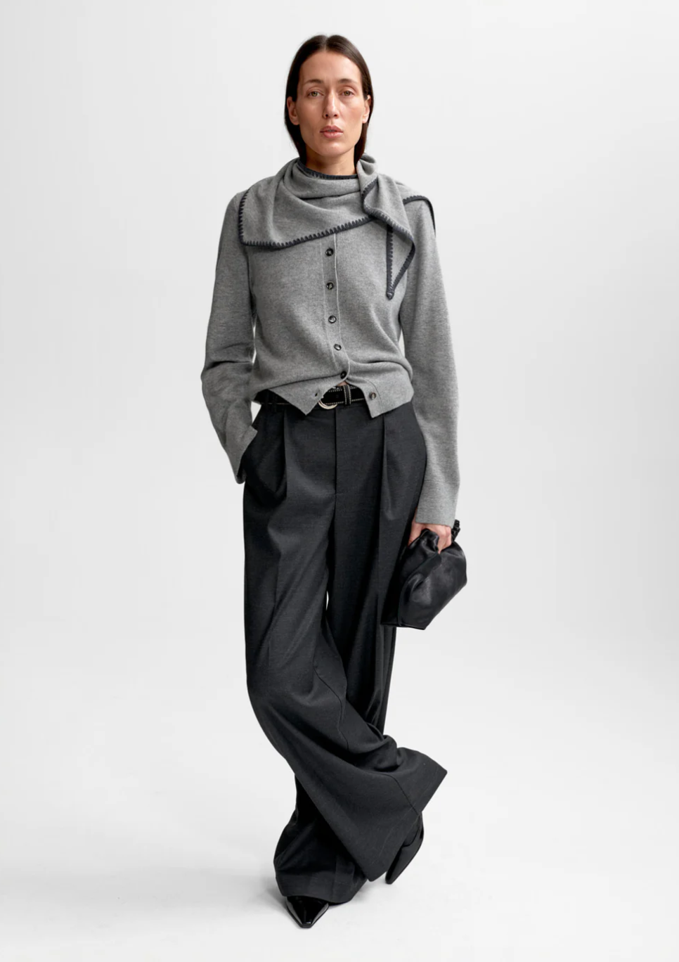 Diana wool cash cardigan Grey Melange Cardigans