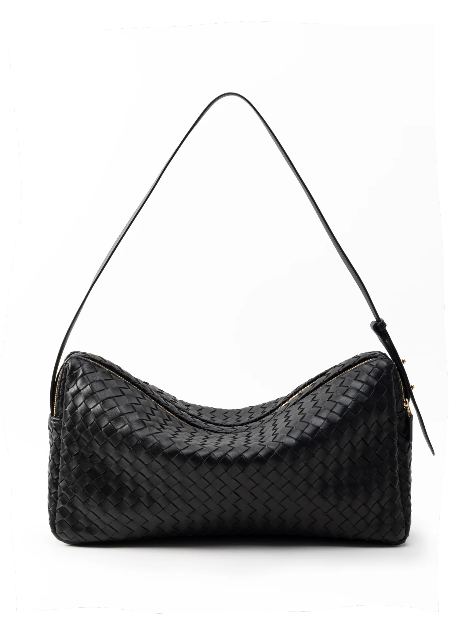 Trousse Large Woven Leather Black Vesker