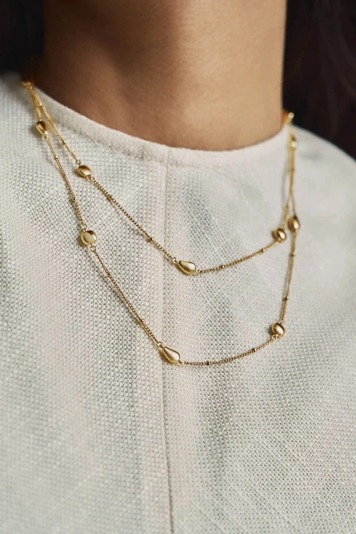 Molten Teardrop Multi Charm Wraparound Necklace