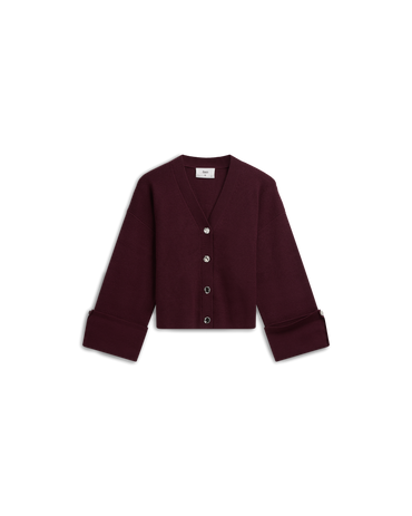 Atari Rib Cardigan Burgundy Cardigans