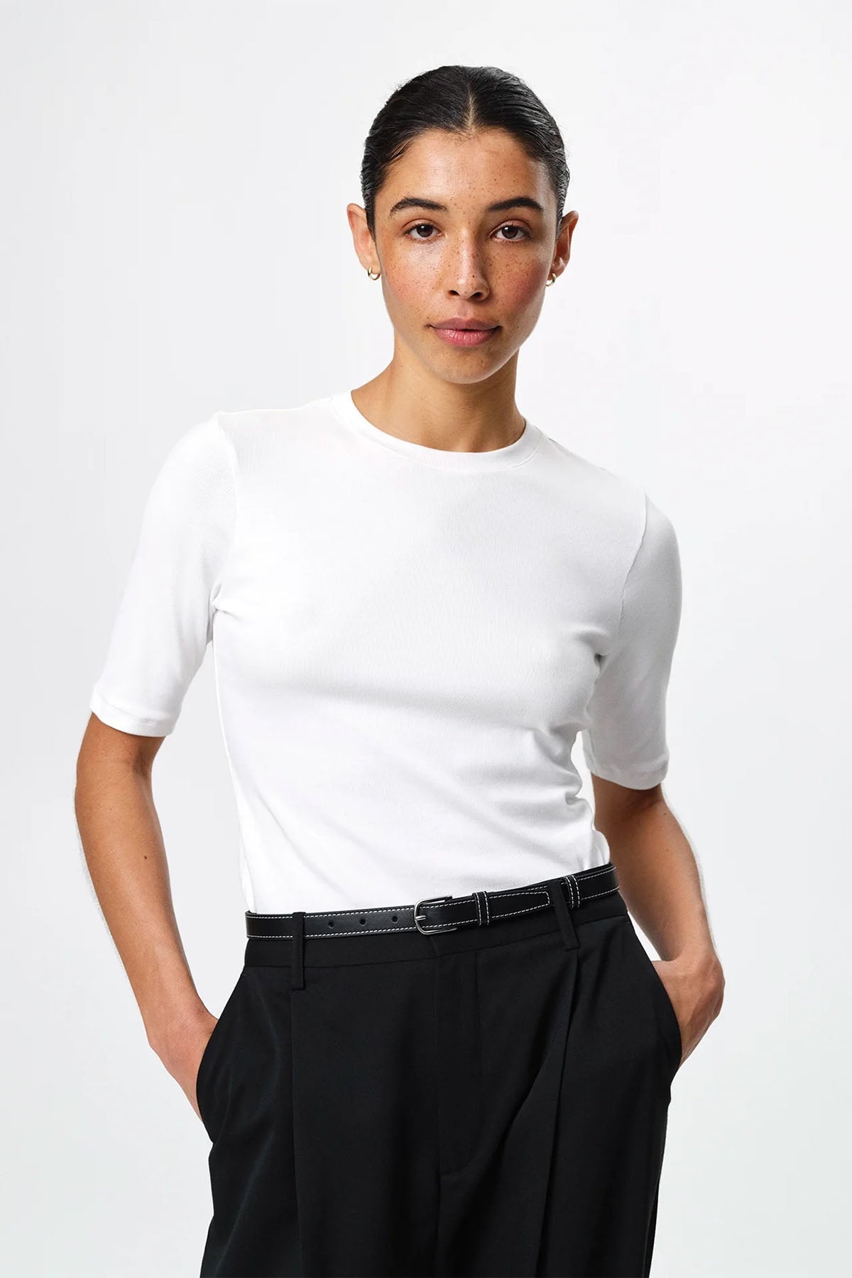 T-skjorter | Marianne Rib Tee - White