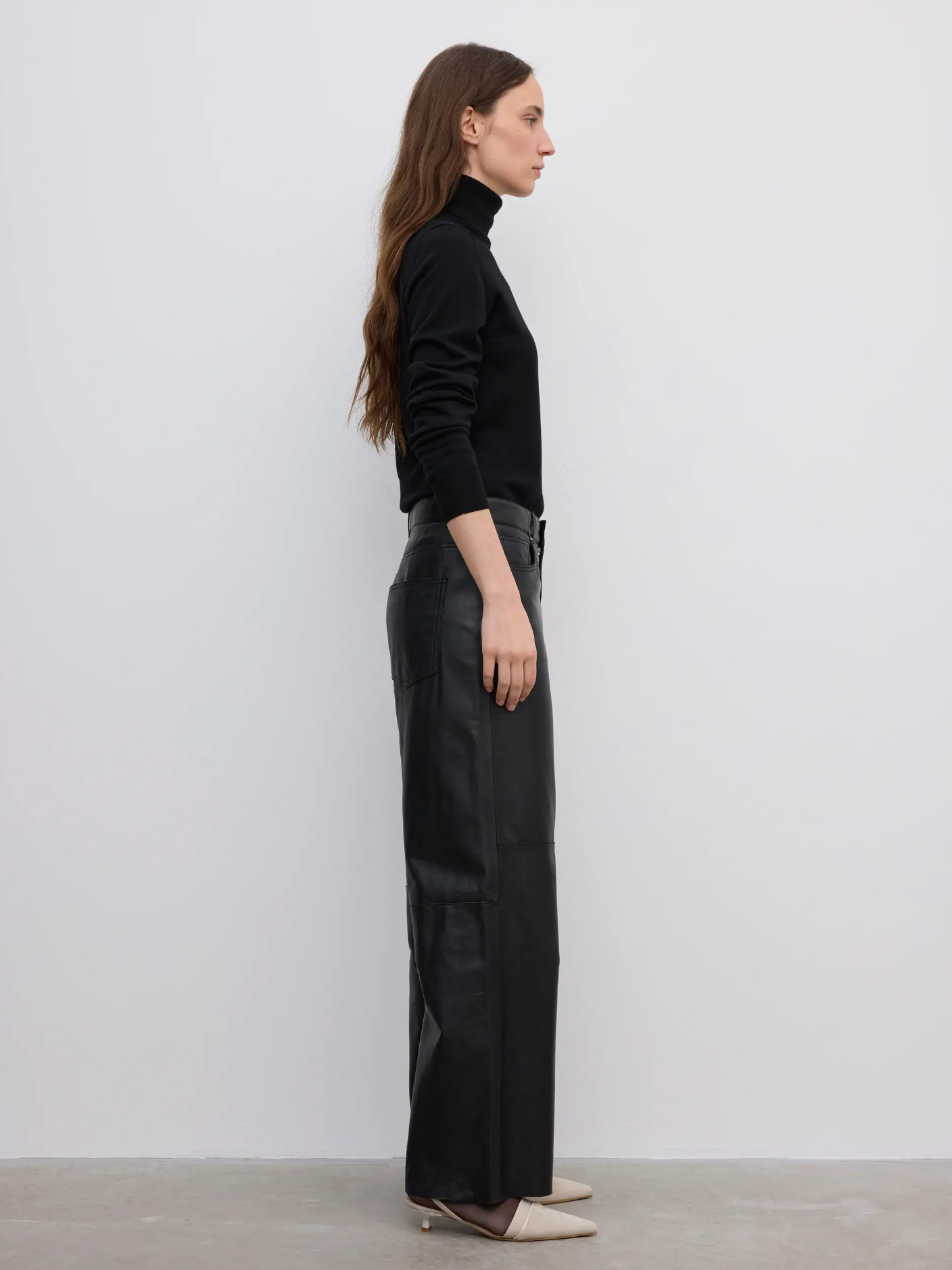 Baggy Leather 5 Pkt Black Bukser