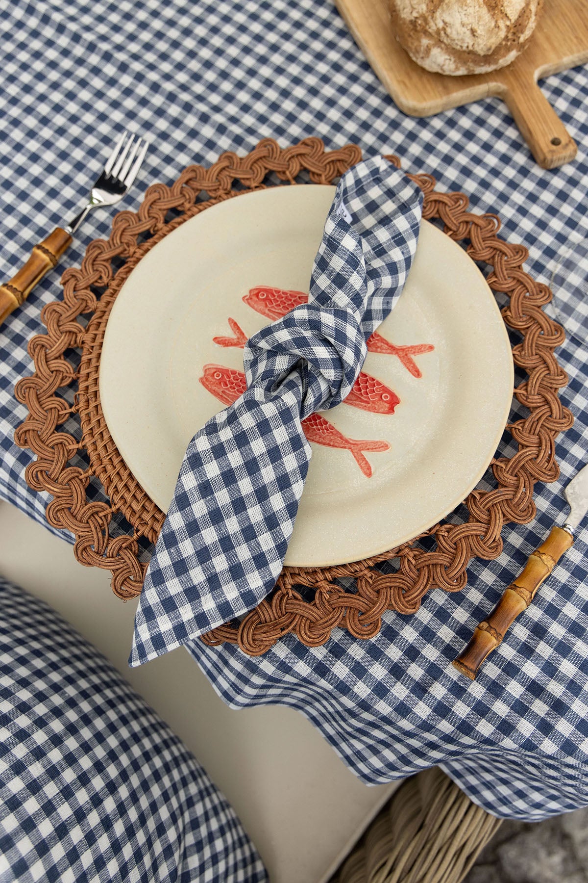 Interiør | Blair Tablecloth Blue/Off-White