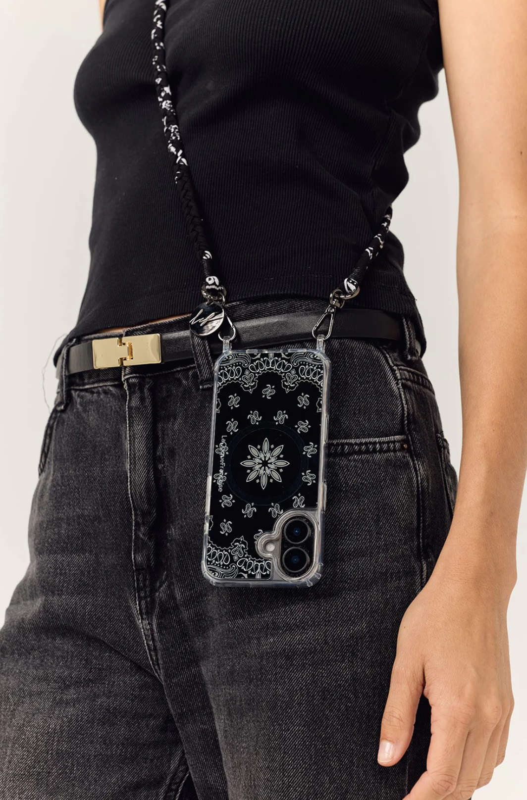 Accessories | Della Bandana Noir Tresse