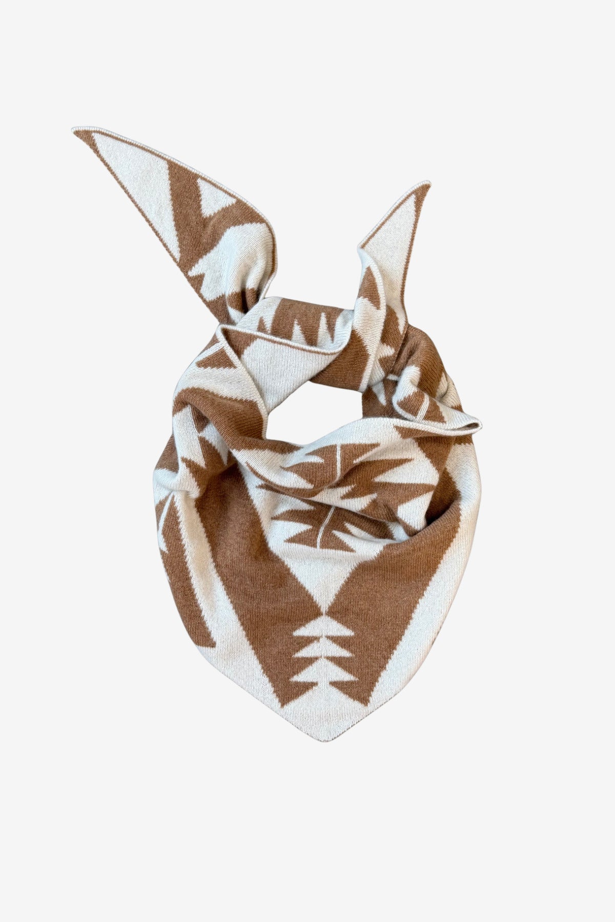 Terra Triangle Scarf - Off White/Camel