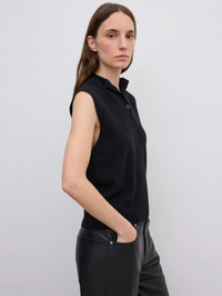 Sleeveless Knit Top Black Gensere