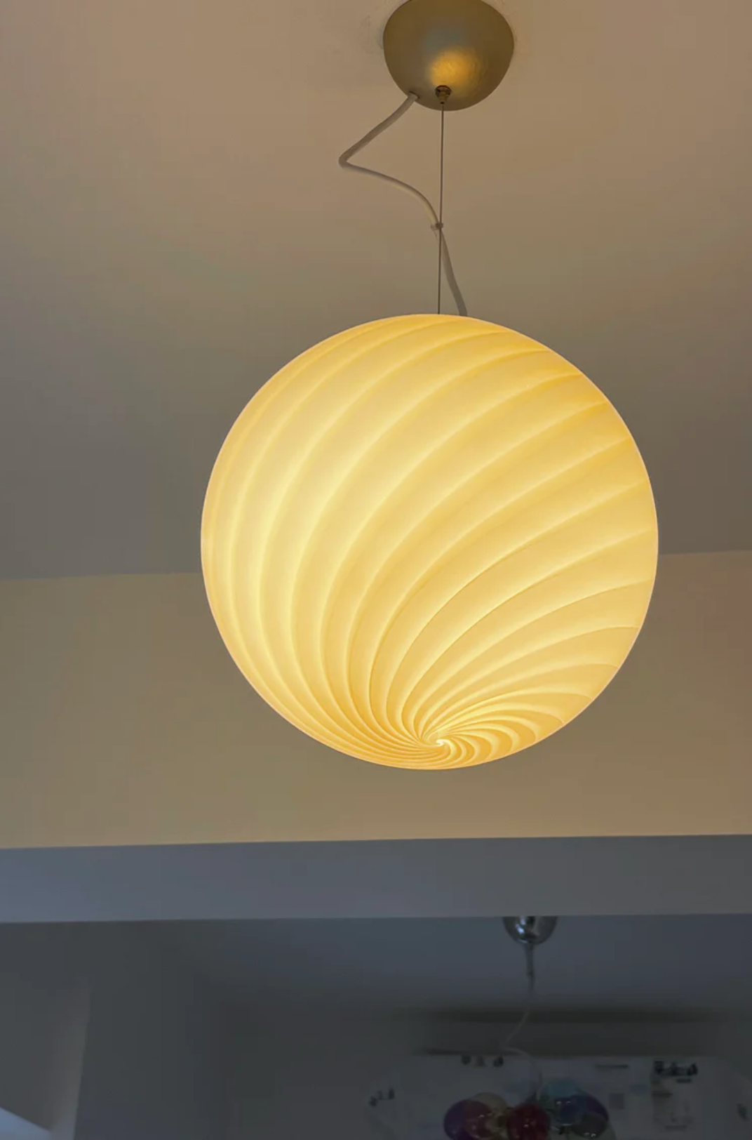 Ø40 Murano Pendel Gul Swirl Lamper
