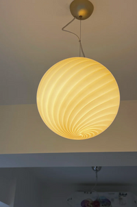 Ø40 Murano Pendel Gul Swirl Lamper