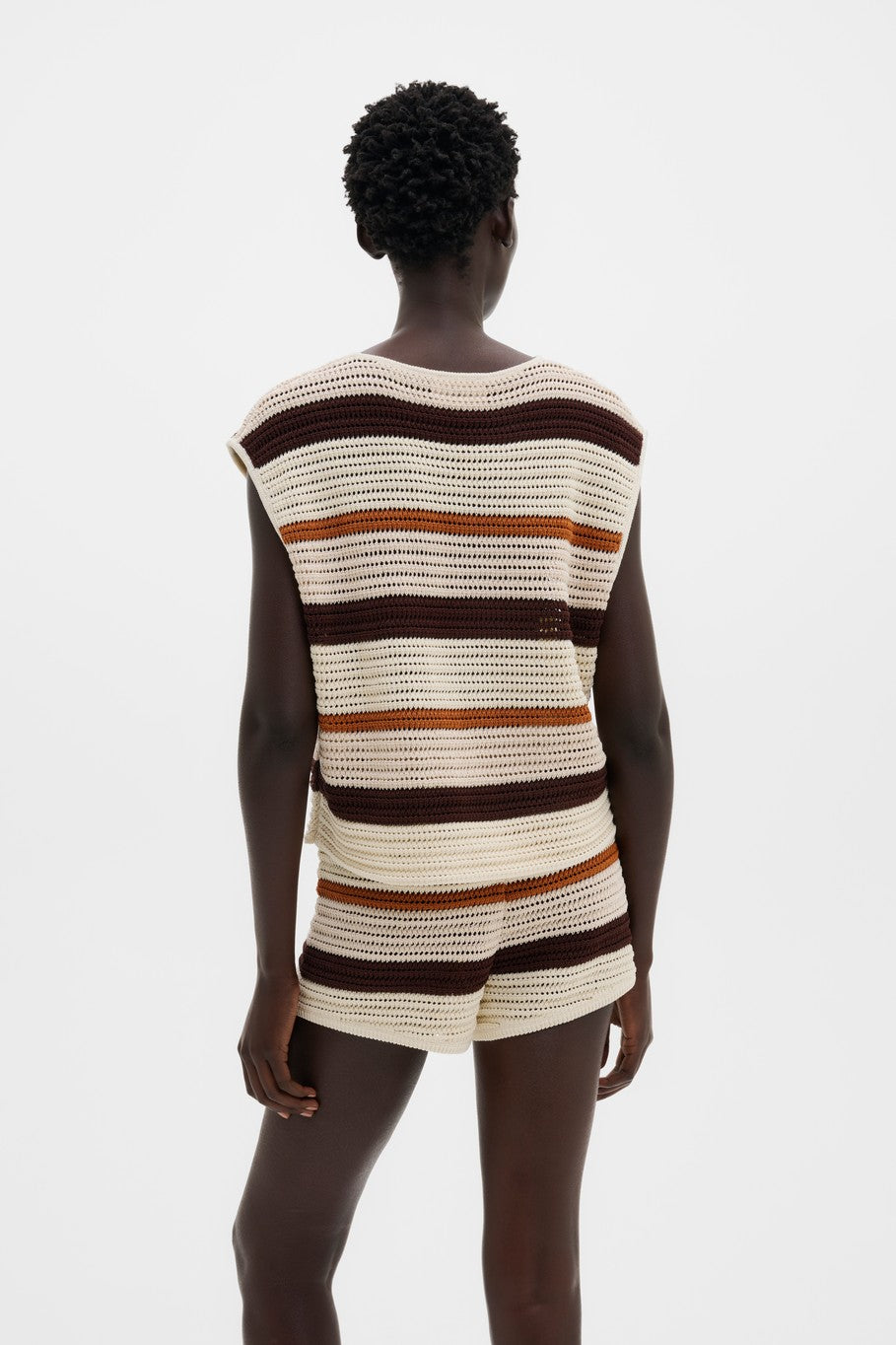 Louelle Multi Colored Knitted Top Multi Rust T-skjorter
