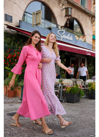 Sally Long Dress Pink Solid Kjoler