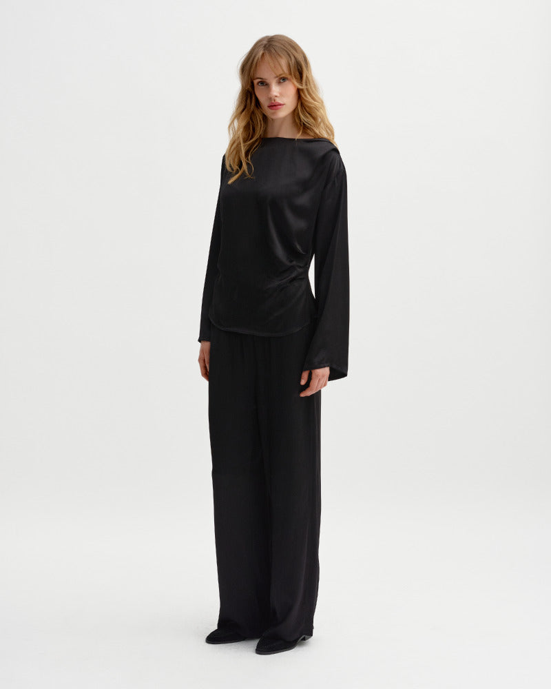 Paris Blouse Black Bluser