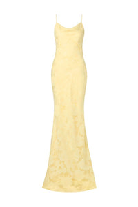 Sorelle Lace Slip Maxi Dress Light Lemon Kjoler