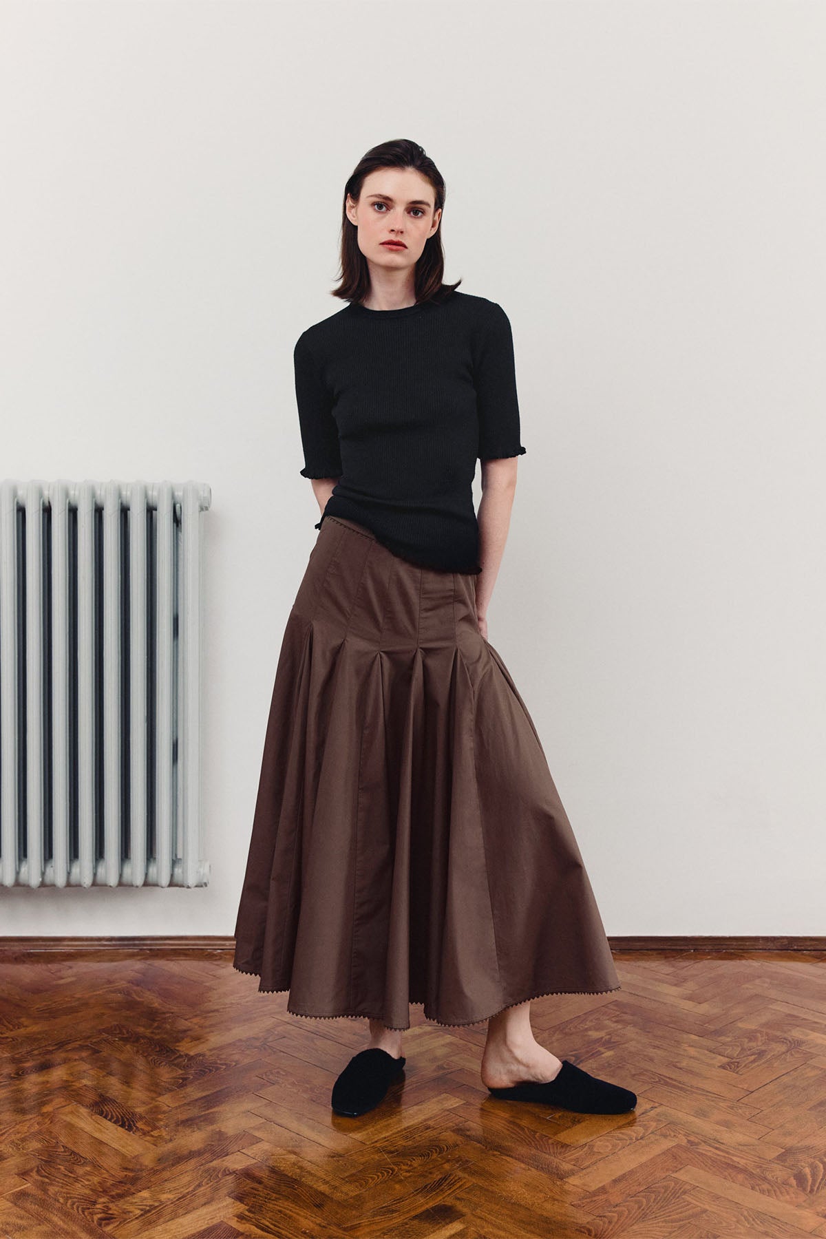 Skjørt | Dasha poplin skirt - Brown
