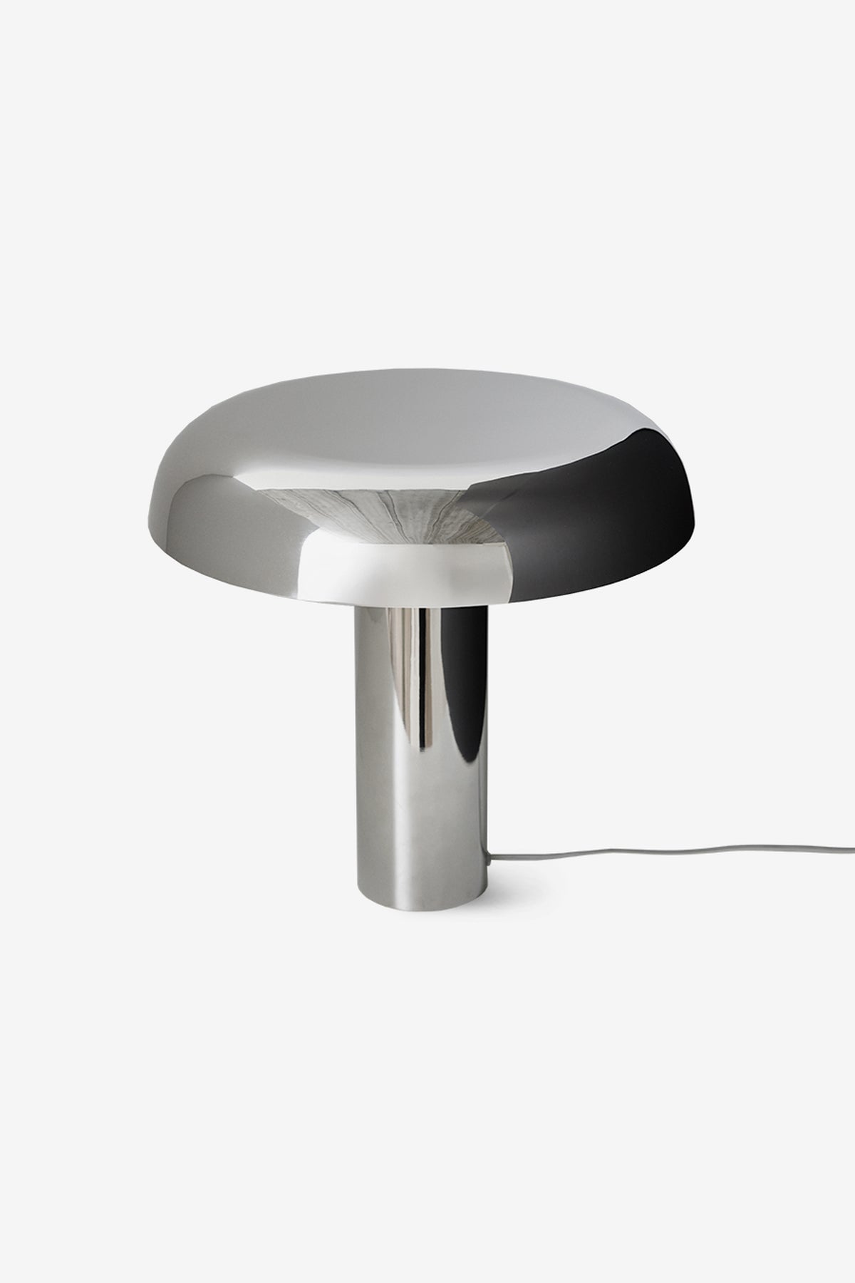 Mushroom table lamp, chrome