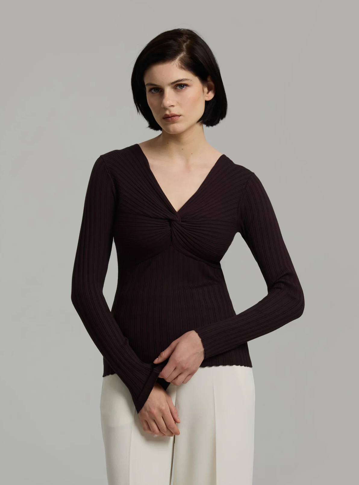 Polly Knit Mocha Gensere
