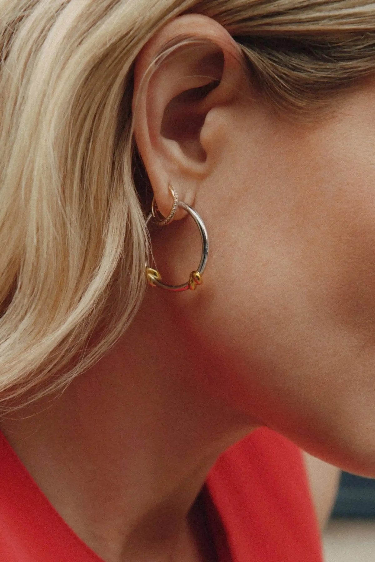 Lucy Williams Medium Double Knot Hoop Earrings