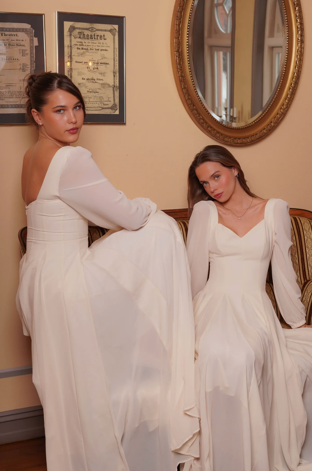 Kjoler | Alette Maxi Dress Long Sleeve Ivory