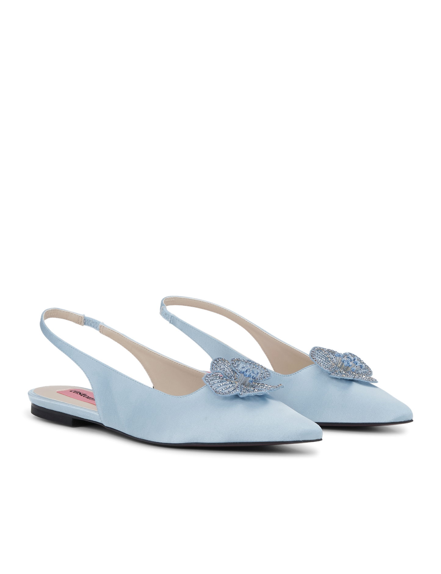 Fiona Crystal Satin Light Blue Sko