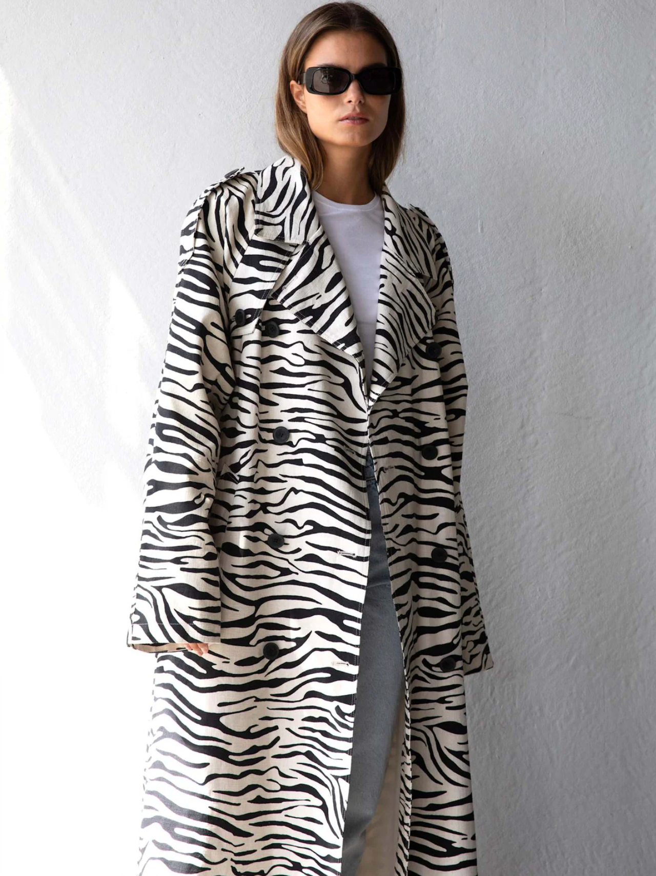 Kira Linen Coat Zebra Yttertøy