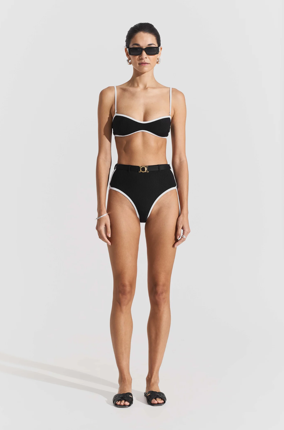 Ribbed Sport Bottom Black Badetøy