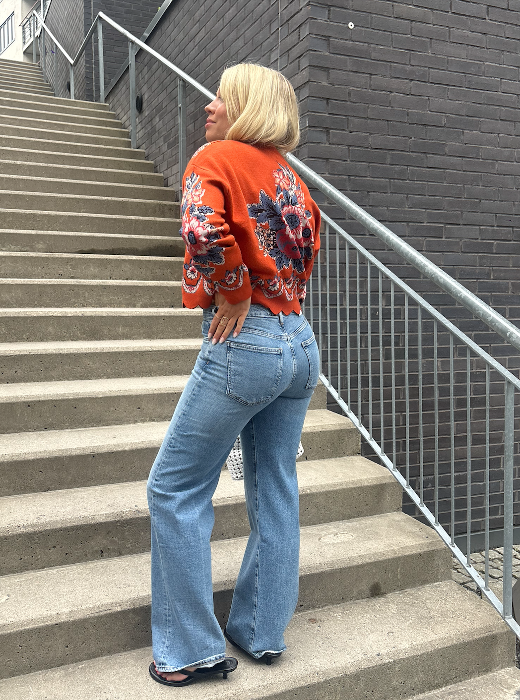 Cardigans | Victorian Floral Terracota Knit Cardigan