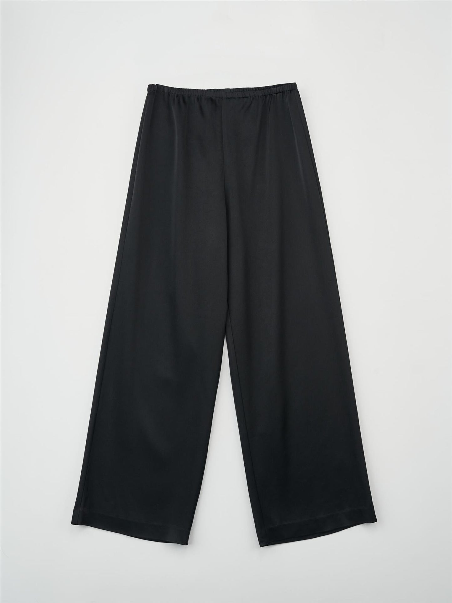 Pull On Satin Trouser Black Bukser