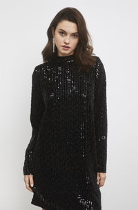 Club Sequin Dress Black Kjoler