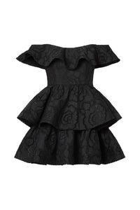 Tracy Off Shoulder Lace Mini Dress Black Kjoler