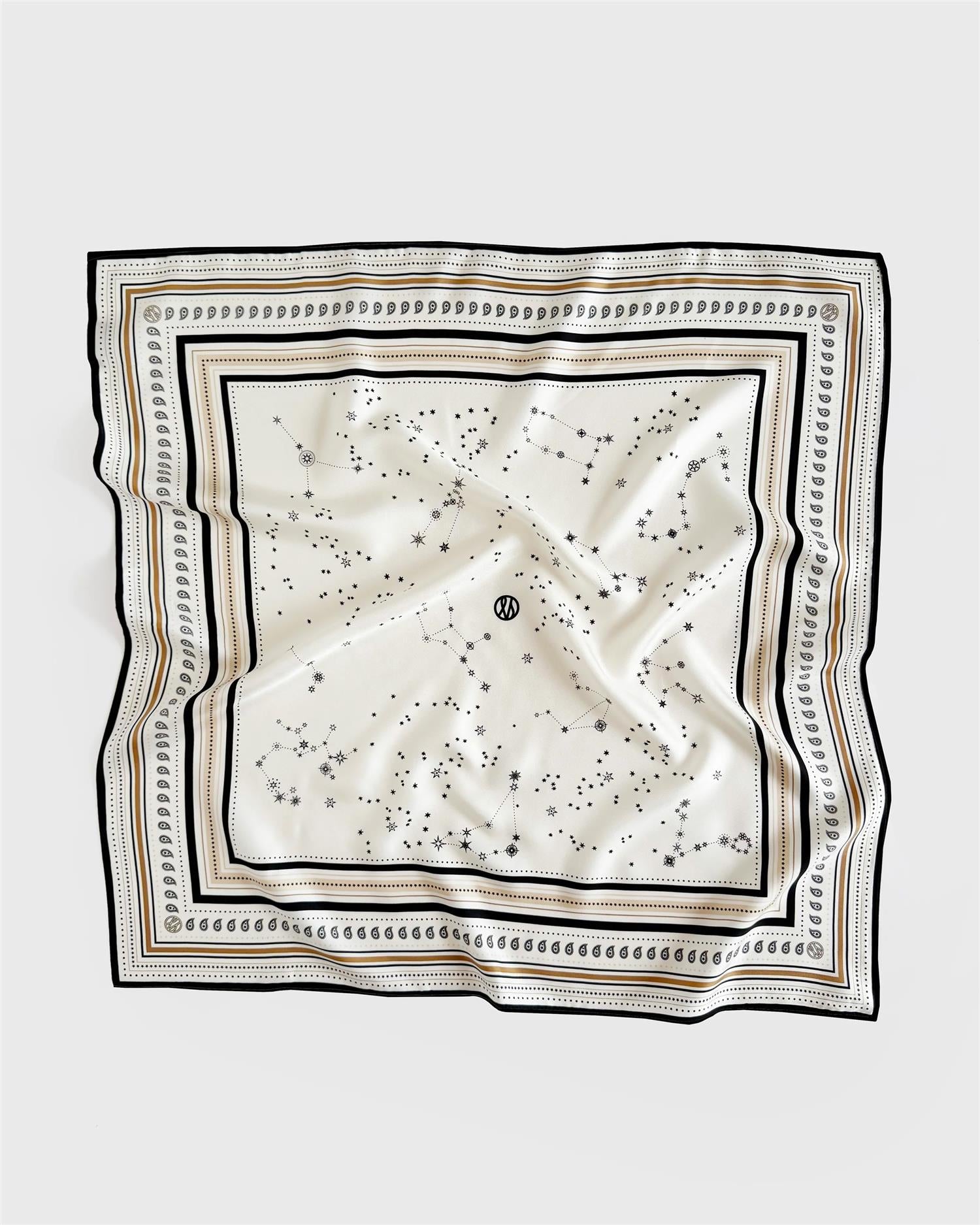 Skjerf | Zodiac Scarf - White/Sand/Black/Cheddar